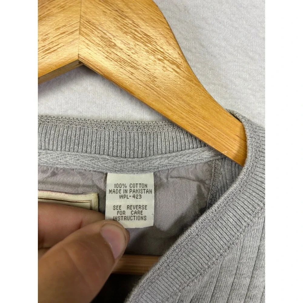 Gorpcore Levi Strauss & Co Mens L Gray Ribbed Cotton Long Sleeve Henley Shirt